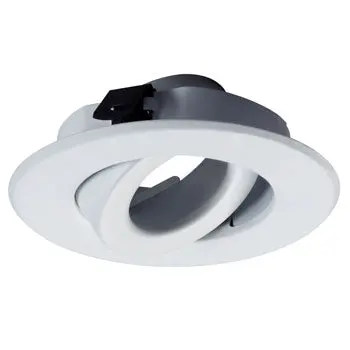 407Wh 4" Low/Line Voltage White Gimble Ring - Mr16 Gu10, 50W, Non-Dimmable 1