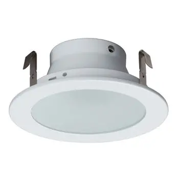 416Wh 4" Low/Line Voltage Shower Trim - White With Frosted Lens, Mr16/Gu10 Bulb, Non-Dimmable, 35W 1