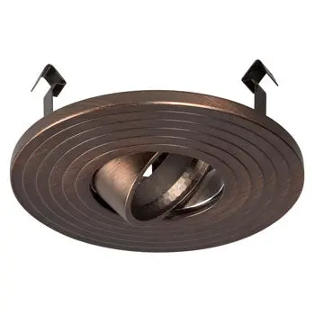 433Ac 4" Low/Line Voltage Raised Gimbal Ring - Antique Copper, Dimmable, Fits Mr16/Gu10 Bulbs, 50W, 5"X2" 1