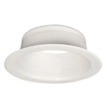 508Wh-1 Pc-Wh Step Baffle, 150W, White Finish, Par38/Br40, 7-3/4"D, Non-Dimmable 1