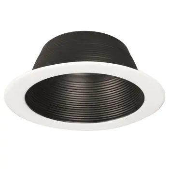 509Blk 6" Line Voltage Step Baffle, Black Finish, Par30/Br30 Bulb, 75W/65W, Non-Dimmable 1