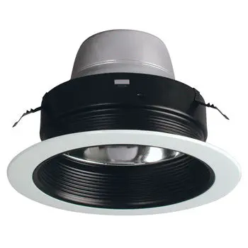 514Blk - 6" Line Voltage Step Baffle, Black Finish, 75W/65W Par30/Br30 Bulb, Dimmable, Energy Efficient. 1