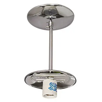 61008-Ch Semi-Flush Mount Light Holder - Chrome Finish, 100W Bulb, 5-1/8"D X 8-3/4"H, Non-Dimmable 1