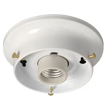 61035-W 3-1/4" One-Light White Indoor Ceiling Holder – Medium Base, 60W, Non-Dimmable 1