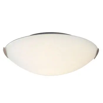 612410Bn Flushmount - Brushed Nickel With Satin White Glass, 12" Diameter, 60W, Non-Dimmable 1