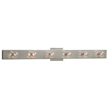710536Ch Six Light Vanity Bar - Polished Chrome, 36"W, 60W, G16.5 Bulb, Non-Dimmable 1