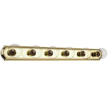 730536Pb - Polished Brass Six Light Vanity Bar, 36"W, G25 Bulbs, Med. Base, Non-Dimmable 1