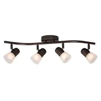 754174Obz/Fr - 4 Light Old Bronze Track Light With Frosted Glass, 60W Max, Non-Dimmable 1