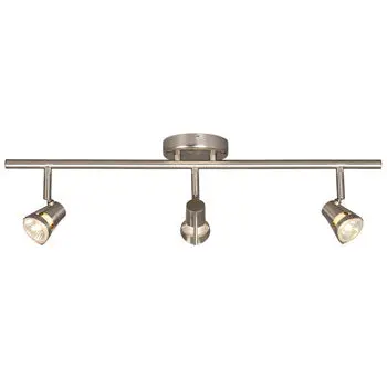 755593Bn Three Light Halogen Track - Brushed Nickel Finish, Gu10 Bulbs, 50W, 25" Length, Non-Dimmable 1