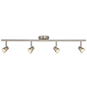 755594Bn Four Light Halogen Track, Brushed Nickel Finish, Gu10 Bulbs, 50W Each, 35" Long, Non-Dimmable 1
