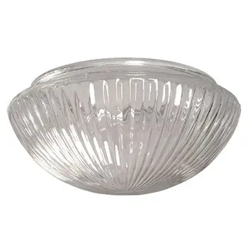 810108-G: 8" Clear Prismatic Mushroom Glass Fixture, Dimmable, Clear Finish, No Bulb Included 1