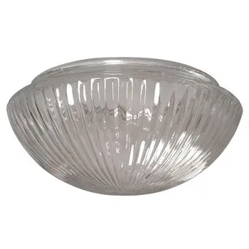 810110-G 10" Clear Prismatic Mushroom Glass Light Fixture - Clear Finish, Non-Dimmable, Bulb Not Included 1