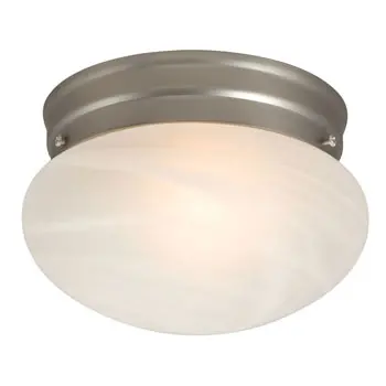 810308Pt Flush Mount - Pewter Finish With Marbled Glass, 1X60w Bulb, Non-Dimmable, Med. Base 1