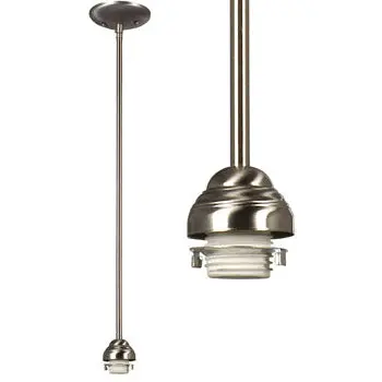 811850Bn-H Mini Pendant Holder - Brushed Nickel Finish, Adjustable Rods (6", 12", 18"), 60W Bulb, Non-Dimmable 1