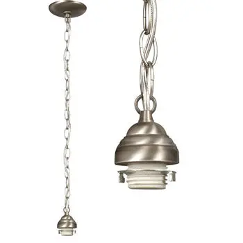811851Pt-H Mini Pendant Holder, 36" Chain, Pewter Finish, 60W A Bulb - Dimmable Base 1