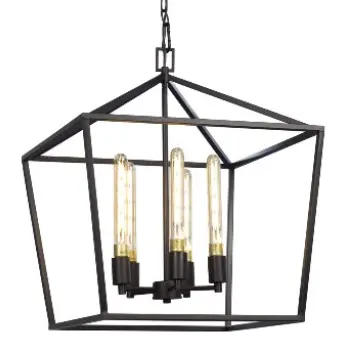 825793Bk 5 Lamp Black Chandelier - 60W Steel Fixture, 24.25" Height, Dry Location Certified 1