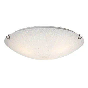 Alia Flush Mount Ceiling Light - Polished Chrome, 3-Light, White Patterned Glass, 60W, 15-5/8"D X 4"H 1