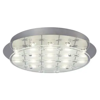 Arabella Led Flush Mount Ceiling Light, Polished Chrome - Dimmable, 16W, 3000K, 960 Lumens, 13.75" Diameter 1