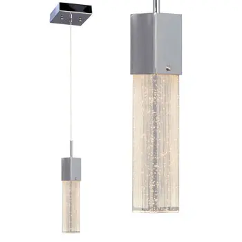 Aritza Led Mini Pendant 5W Dimmable - Polished Chrome, Clear Bubble Glass, 350 Lumens, 3000K Warm Light 1
