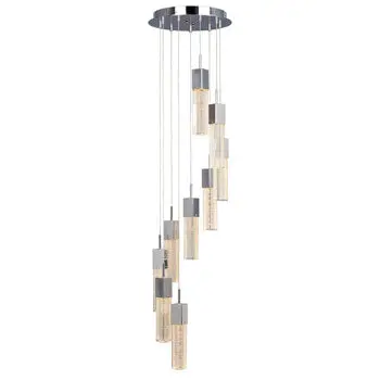 Aritza Led Multi-Light Pendant (9X5w, Dimmable) - Chrome & Crystal Glass, 4500 Lumens, 3000K Warm Light 1