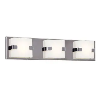 Avis Led Bath & Vanity Light - Polished Chrome, Dimmable, 3000K, 22" Wide, White Glass, 1800 Lumens 1
