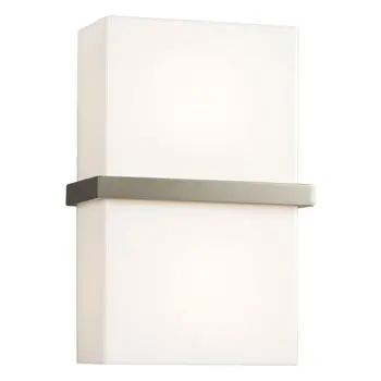 Brushed Nickel Led Wall Sconce L213130bn012a1 - 12W, Satin White Glass, Dimmable, Energy Star, 3000K 1