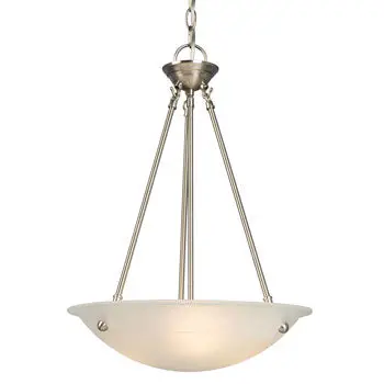 Brushed Nickel Pendant Light 815116Bn - Marbled Glass, 3 Bulbs, 60W Each, Med. Base, 15-3/4"D X 22"H 1