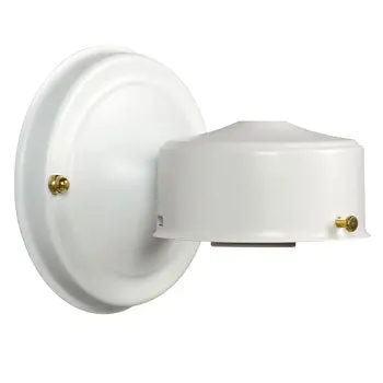 C102-1-W Outdoor Wall Light Holder, White Finish, 60W Bulb, Med Base, 4-5/8"W X 4-5/8"H, Non-Dimmable 1