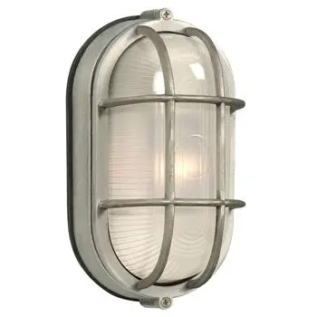 Cast Aluminum Marine Light 305014Sa - Satin Finish, Frosted Glass, 60W Bulb, Med. Base, Non-Dimmable 1