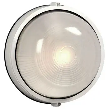 Cast Aluminum Marine Light 305111 Wh - White Finish W/ Frosted Glass, 100W, Med. Base, Non-Dimmable 1