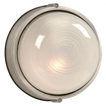 Cast Aluminum Marine Light 305112Sa - Satin Aluminum Finish With Frosted Glass, 60W Bulb, Non-Dimmable 1