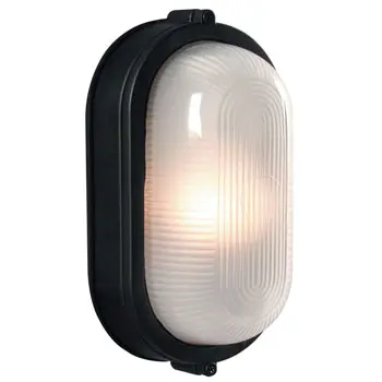 Cast Aluminum Marine Light 305114 Blk - Black Finish, Frosted Glass, 60W, 4.25"W X 8.375"H, Non-Dimmable 1
