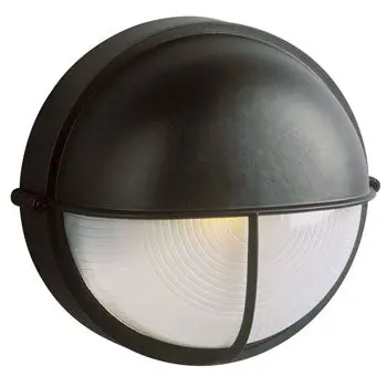 Cast Aluminum Marine Light 305561Blk - Black Finish, Frosted Glass, 100W Bulb, Non-Dimmable 1