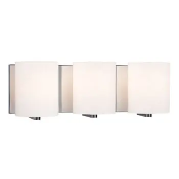 Cyl 3-Light Vanity Light - Chrome Finish, Satin White Glass, 3X100w, 18.75" Wide, Modern Design 1
