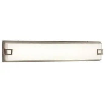 Cyrus Led Bath & Vanity Light - Brushed Nickel, Dimmable, 3000K, 37.5W, 2100 Lumens, 25" Wide, White Glass 1