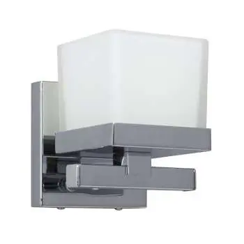 Dillon 1L Chrome Vanity Light, White Glass, G9 Base, 50W - Sleek, Non-Dimmable Bathroom Fixture 1