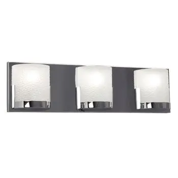 Eastlake 3-Light Vanity Fixture - Chrome Finish, Clear & Sand Blasted Glass, 22"W X 6"H, G9 Bulb, 50W Each 1