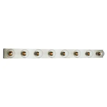 Eight Light Pewter Vanity Bar With G25 Bulb Compatibility, 60W, 48" Wide, Non-Dimmable 1