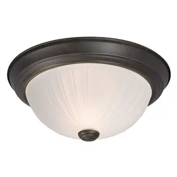 Flush Mount 625021Orb - Oil Rubbed Bronze, Frosted Melon Glass, 2 X 40W Bulbs, Med. Base, 11.25"D X 4.5"H 1