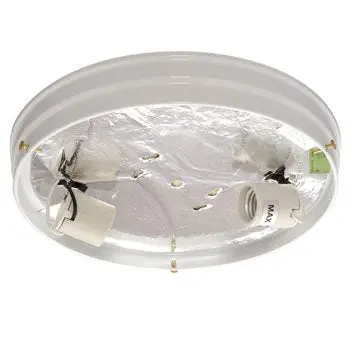 Flush Mount 810212Wh-H Light Holder - White Finish, Holds 2 X 60W Bulbs, Med. Base, 11-7/8"D X 1-5/8"H 1