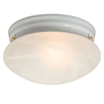 Flush Mount 810310Wh - White With Marbled Glass, 100W, 9.5"D X 5.125"H, Medium Base 1