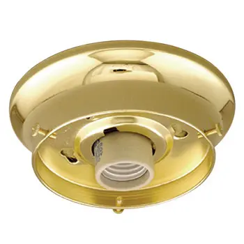 Flush Mount Light Holder 61038-Pb - Polished Brass Finish, Medium Base, 100W Max, Non-Dimmable 1