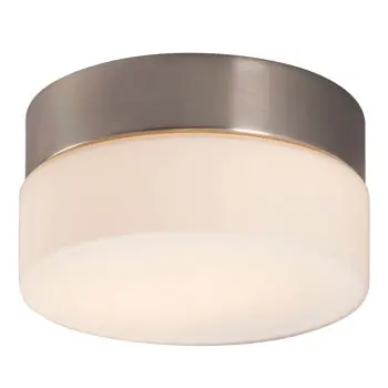 Flushmount 612310Bn - Brushed Nickel, Satin White Glass, 50W G9 Bulb, Non-Dimmable 1