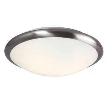 Flushmount 612392Bn - Brushed Nickel, Satin White Glass, 2X40w, 12"D, Non-Dimmable 1