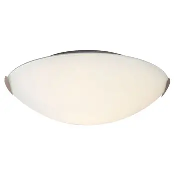 Flushmount 612413Bn - Brushed Nickel, Satin White Glass, 2X60w Med. Base, 16"D X 4"H, Non-Dimmable 1