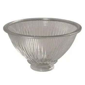 G851904 Clear Ribbed Glass Shade For 2-1/4" Holder, 6-5/8"D X 3-3/4"H, Non-Dimmable 1