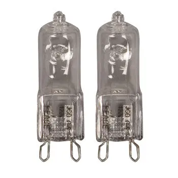 G9-20W/2 Halogen Bulbs - 20W, 2-Pack, Glass Finish, G9 Base, Non-Dimmable 1