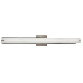 Geneva Ii Bath & Vanity Light - Brushed Nickel, Frosted Glass, 36-3/8"W, 21W T5 Bulb, Non-Dimmable 1