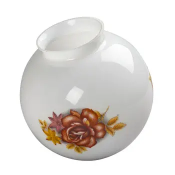 Ghg-305 White Globe Floral Pattern, 3-1/4" Holder, 6"D X 6-1/8"H, Non-Dimmable, No Bulb Included 1
