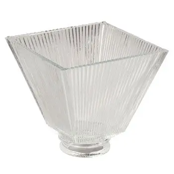 Gsg-126 Frosted Square Ribbed Glass For 2-1/4" Holder, 5"X5"X4-5/8", Non-Dimmable 1